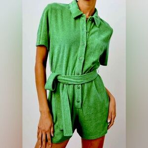 Rails Vibrant terry cloth Green romper